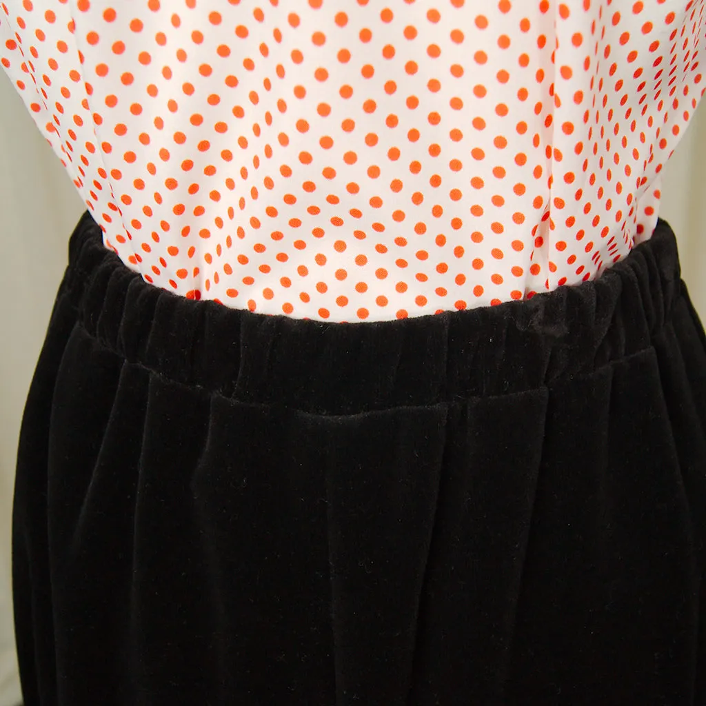 80s does 60s Black Velvet Skirt