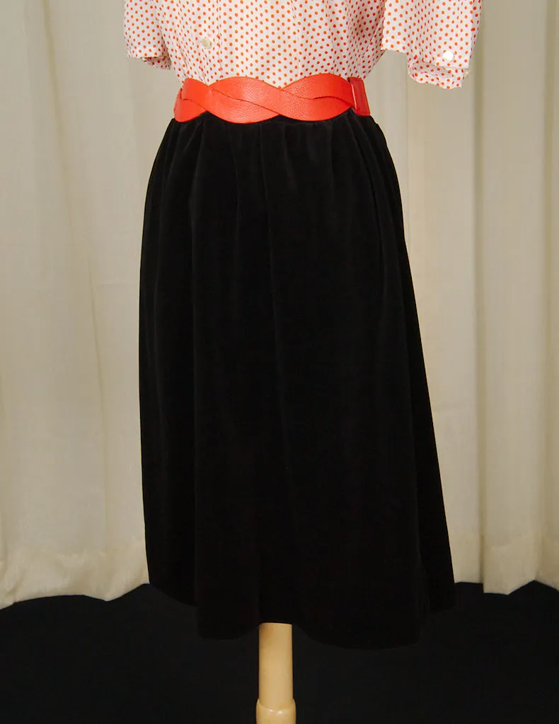 80s does 60s Black Velvet Skirt