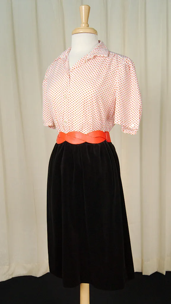 80s does 60s Black Velvet Skirt