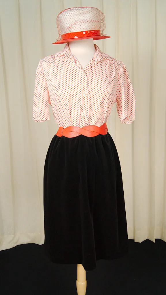 80s does 60s Black Velvet Skirt