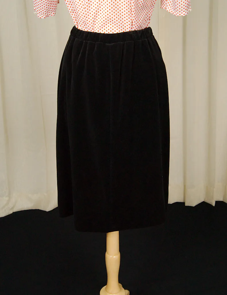 80s does 60s Black Velvet Skirt