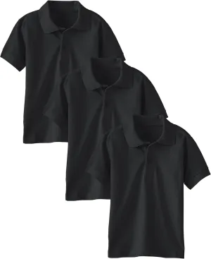 Andrew Scott Boys Multi Pack Short Sleeve Pique Polo Shirts | School Camp Uniform Cotton Shirts | 3 Pack & 5 Pack