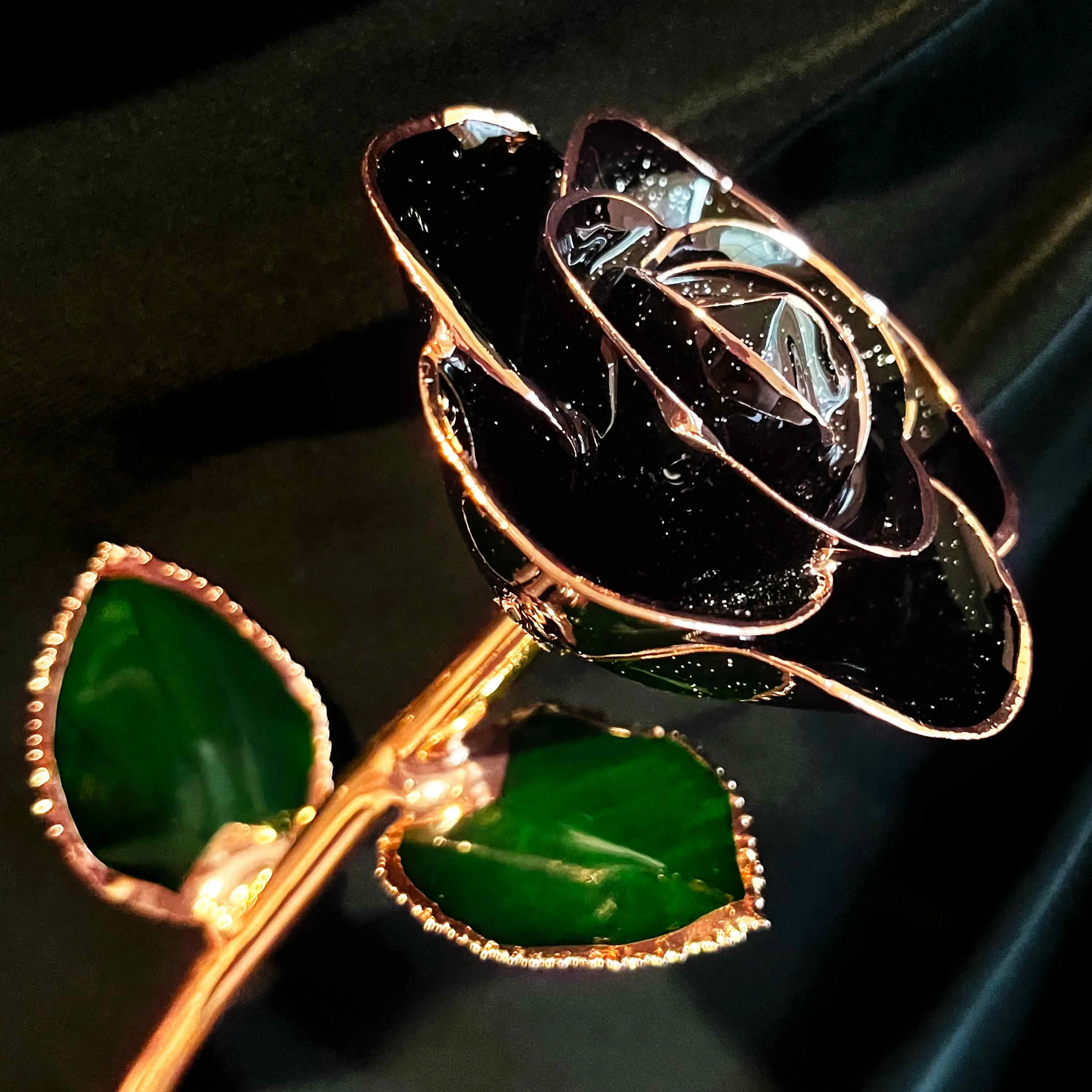 Black Diamond Rose Gold Dipped Rose
