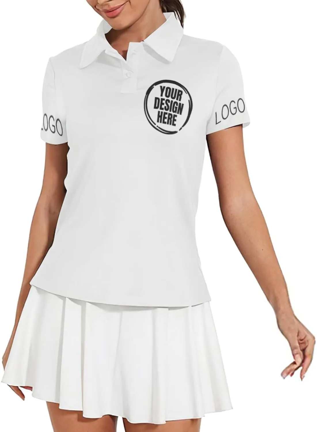 Custom Polo Shirts for Women Customize Your Text Custom Company Logo Personalized Short Sleeve for Sports