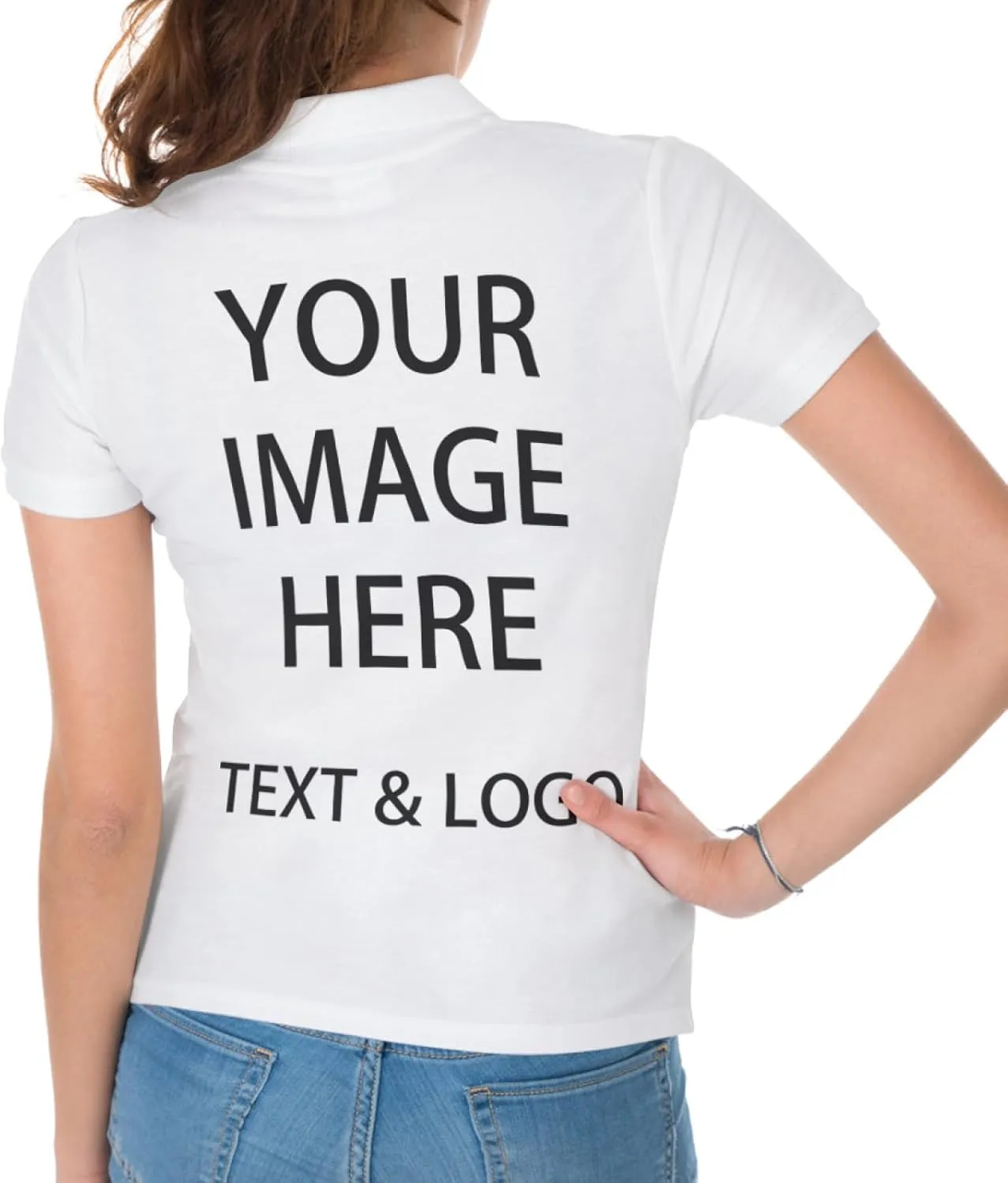 Custom Polo Shirts for Women Customize Your Text Custom Company Logo Personalized Short Sleeve for Sports