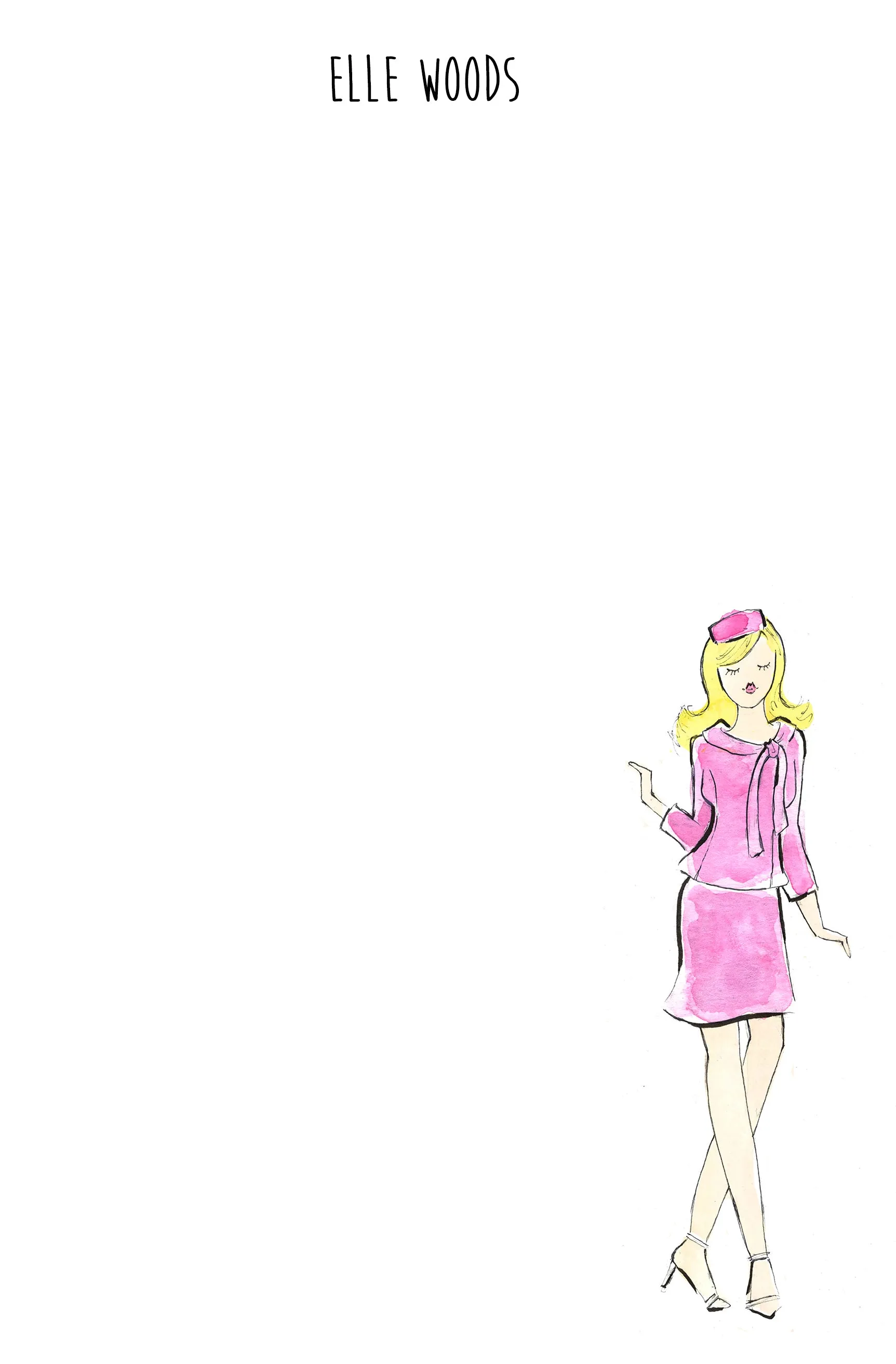 Elle Woods Inspired Personalized Notepad