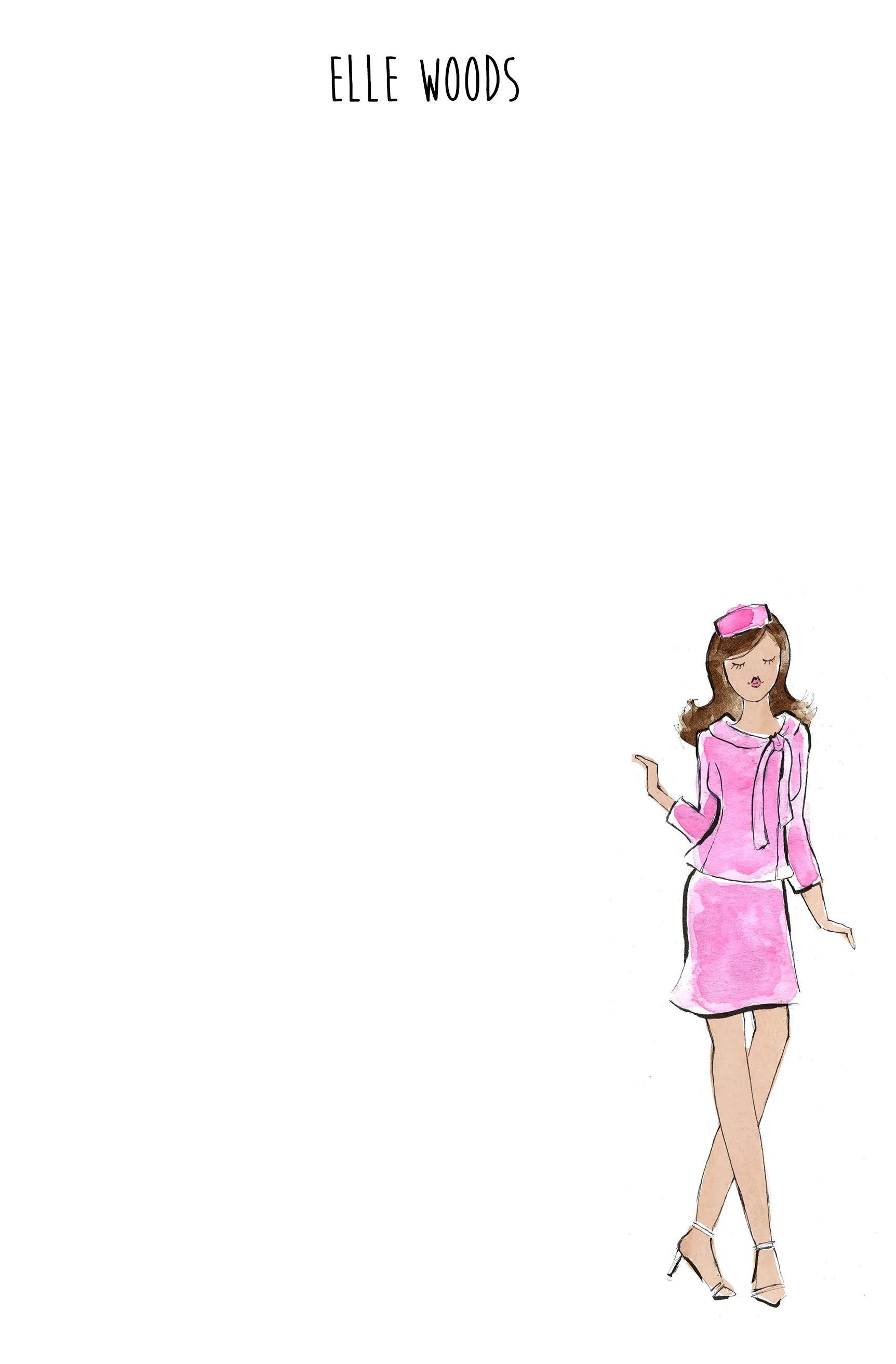 Elle Woods Inspired Personalized Notepad