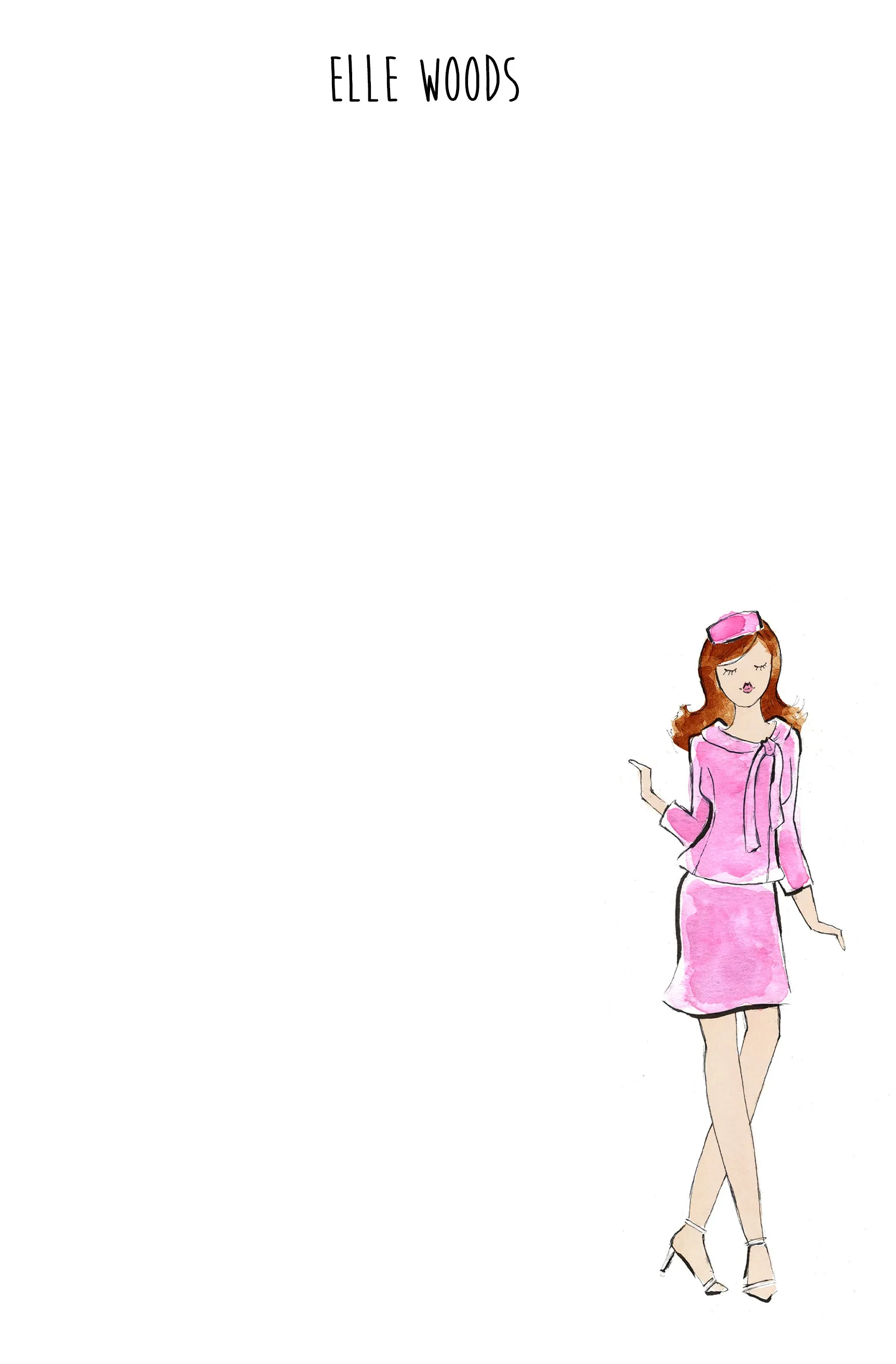 Elle Woods Inspired Personalized Notepad