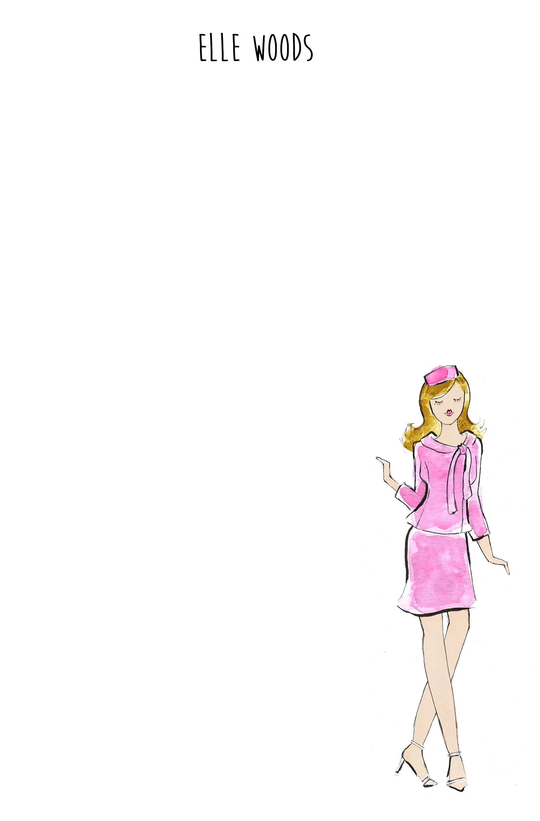 Elle Woods Inspired Personalized Notepad