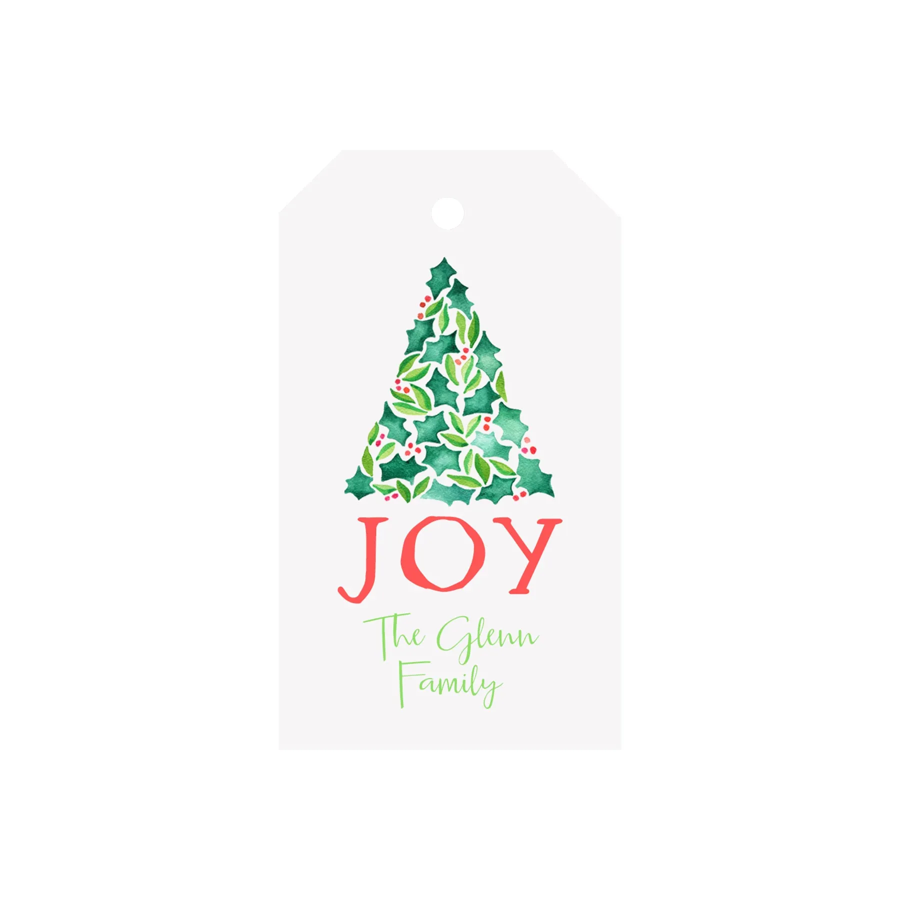 JOY Tree Personalized Angled/Drilled Gift Tags
