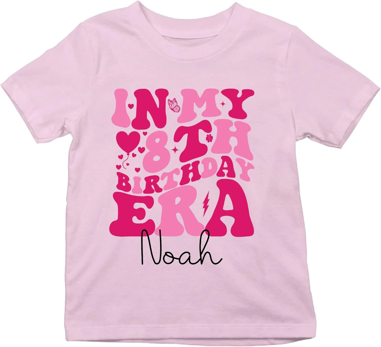 Kids Birthday Shirt Personalized in My Birthday Era Shirts 9th 8th 6th 10th Birthday Girl Custom Name T Shirts