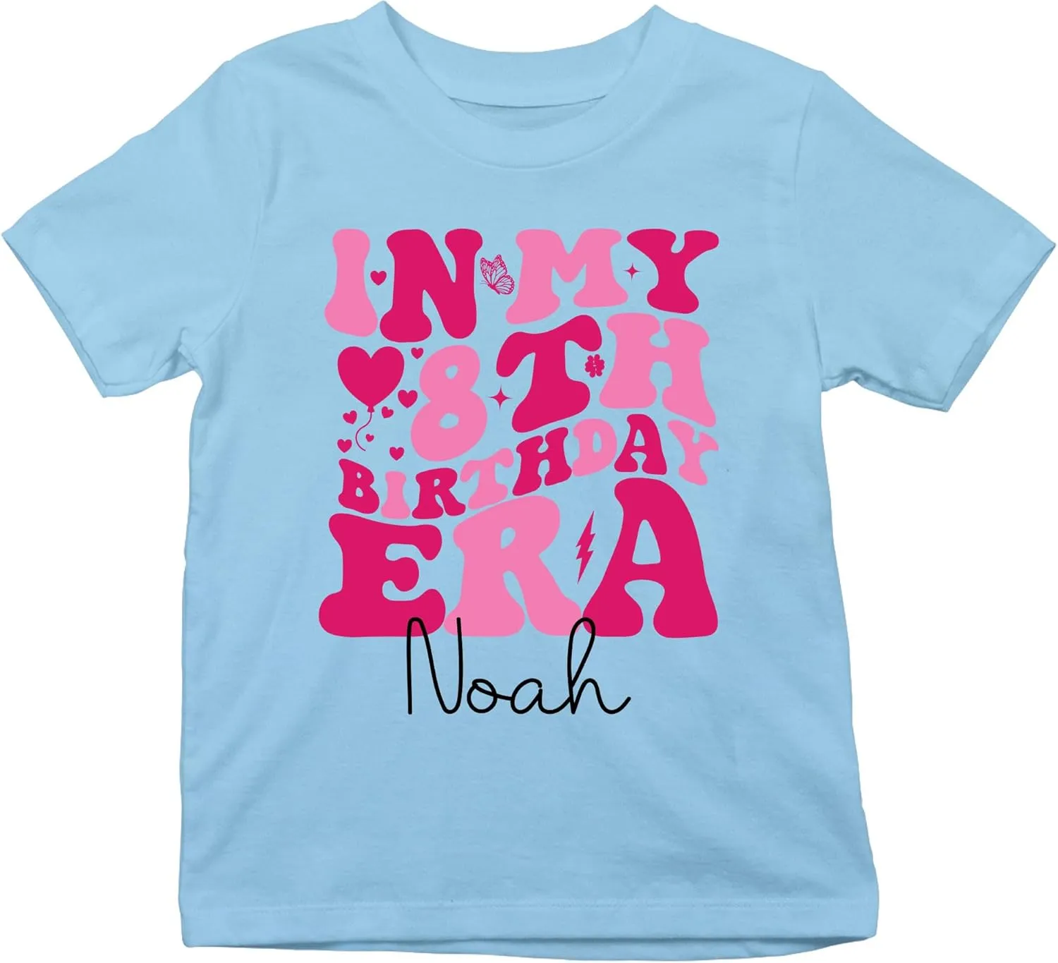Kids Birthday Shirt Personalized in My Birthday Era Shirts 9th 8th 6th 10th Birthday Girl Custom Name T Shirts
