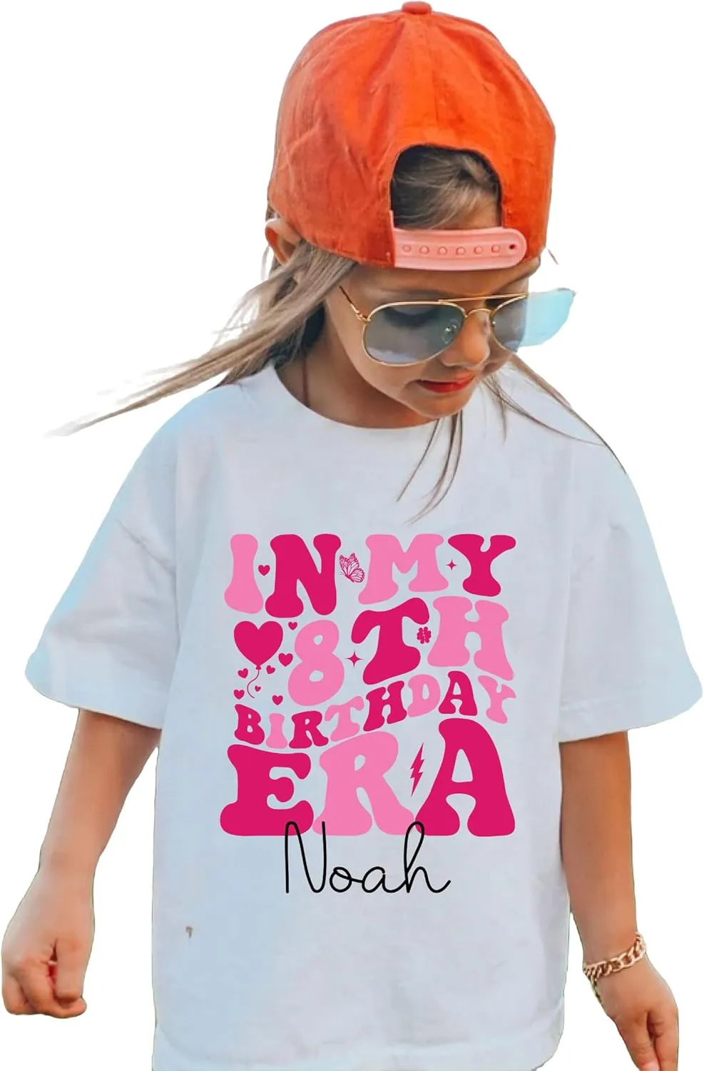 Kids Birthday Shirt Personalized in My Birthday Era Shirts 9th 8th 6th 10th Birthday Girl Custom Name T Shirts