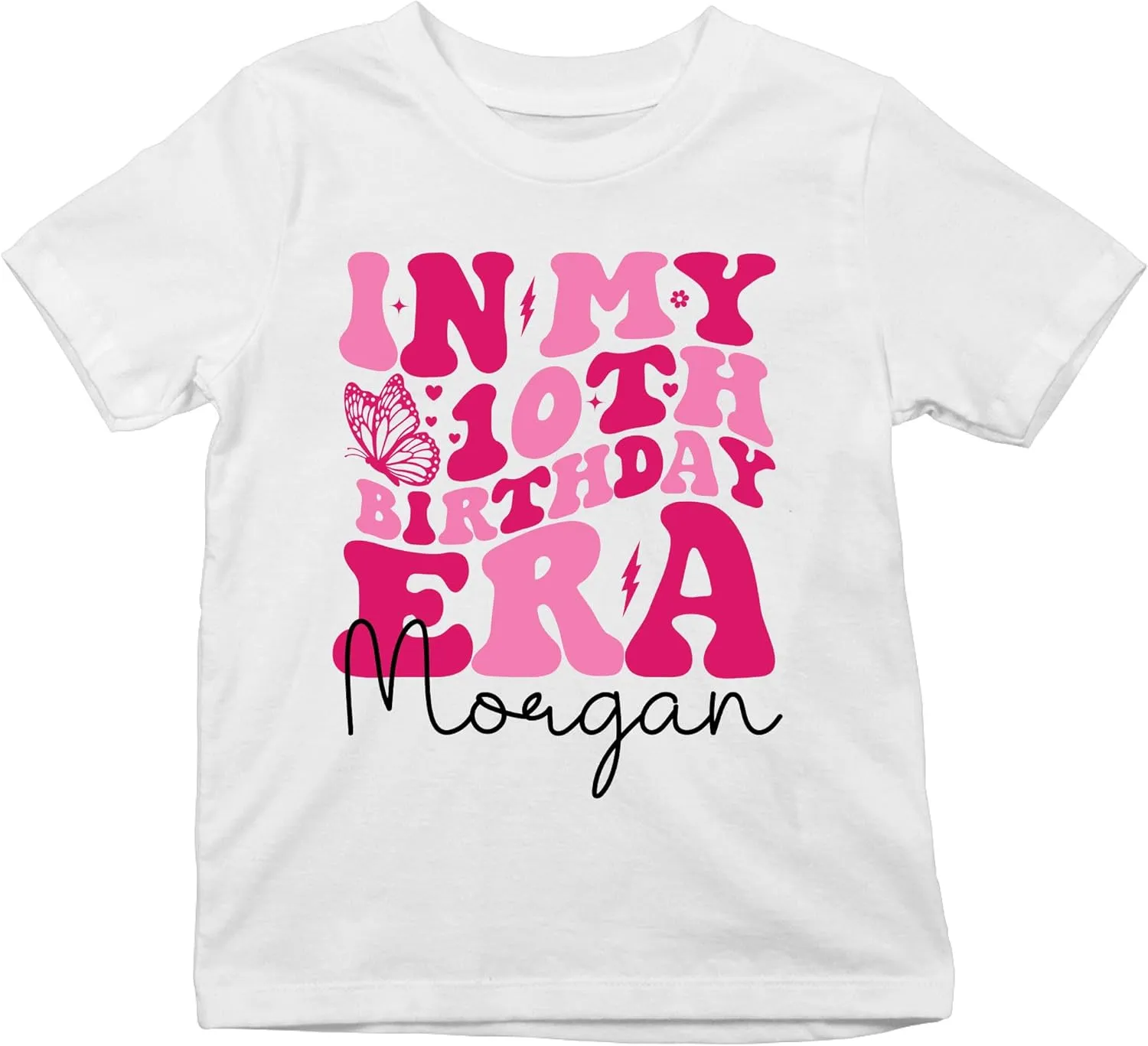 Kids Birthday Shirt Personalized in My Birthday Era Shirts 9th 8th 6th 10th Birthday Girl Custom Name T Shirts