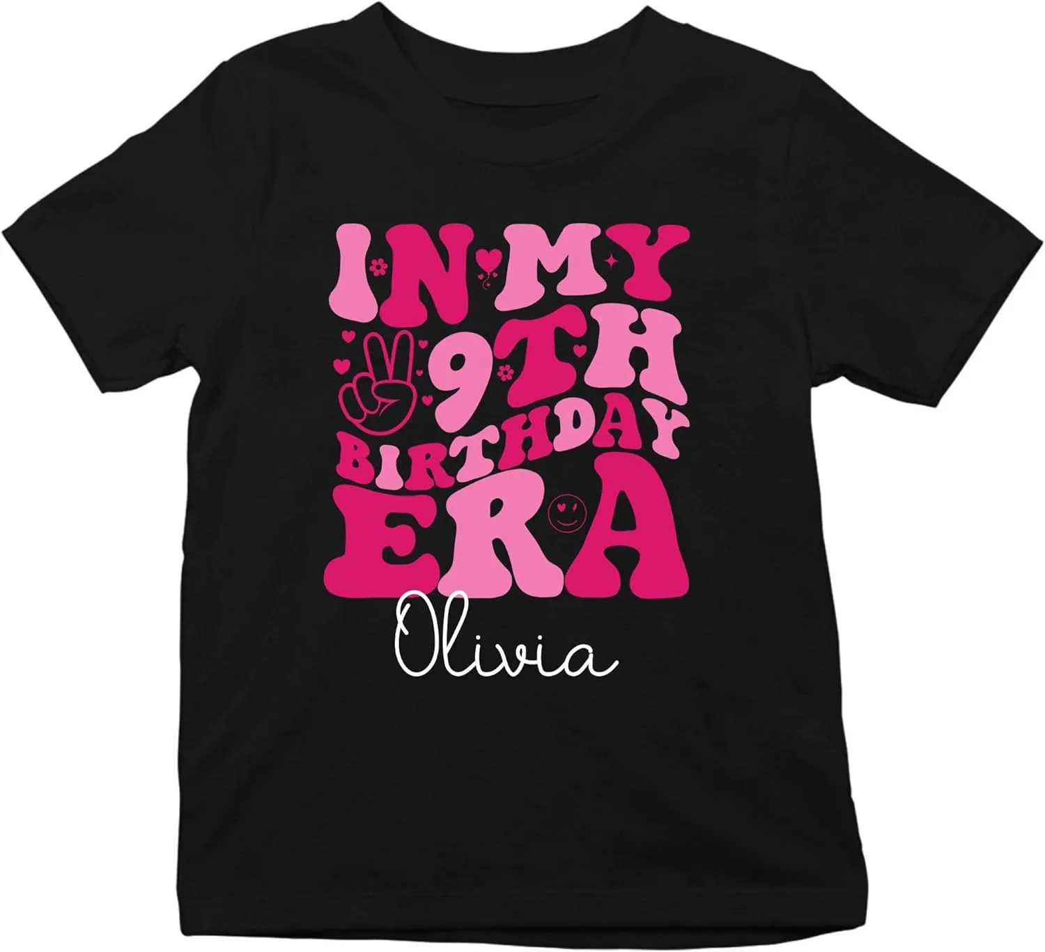 Kids Birthday Shirt Personalized in My Birthday Era Shirts 9th 8th 6th 10th Birthday Girl Custom Name T Shirts
