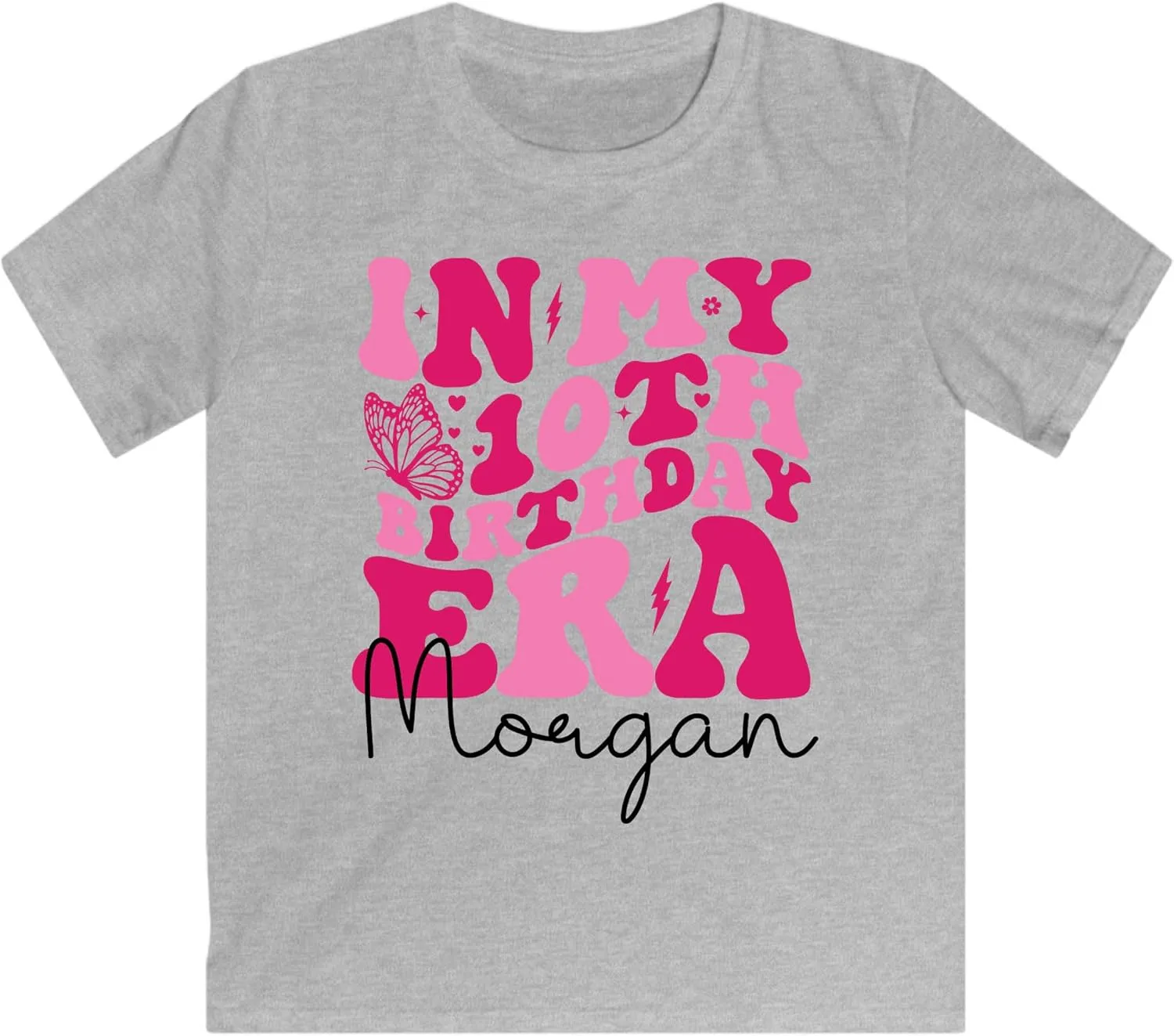 Kids Birthday Shirt Personalized in My Birthday Era Shirts 9th 8th 6th 10th Birthday Girl Custom Name T Shirts