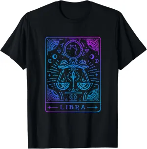 Libra Hand-Drawn Horoscope Art / Astrology & Zodiac Sign T-Shirt