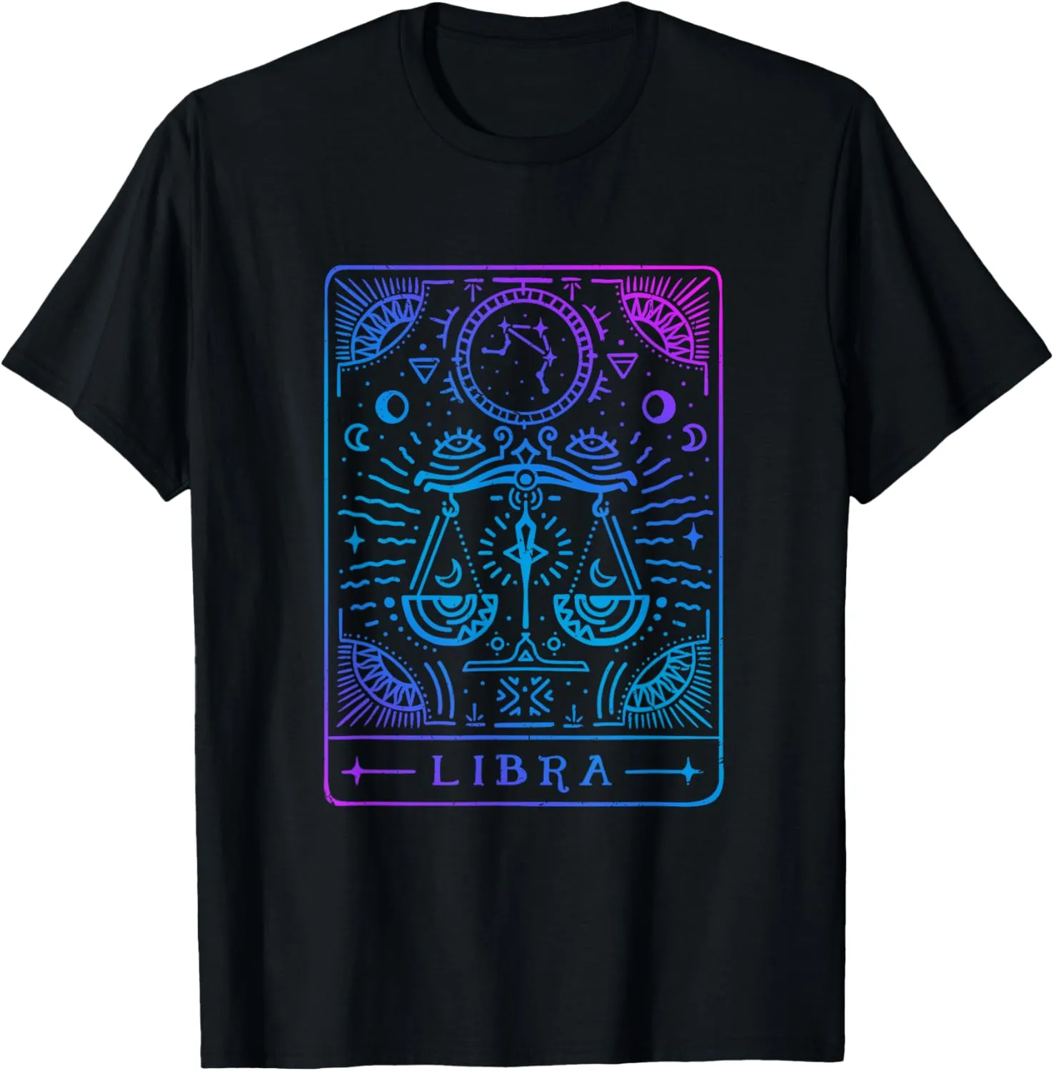 Libra Hand-Drawn Horoscope Art / Astrology & Zodiac Sign T-Shirt