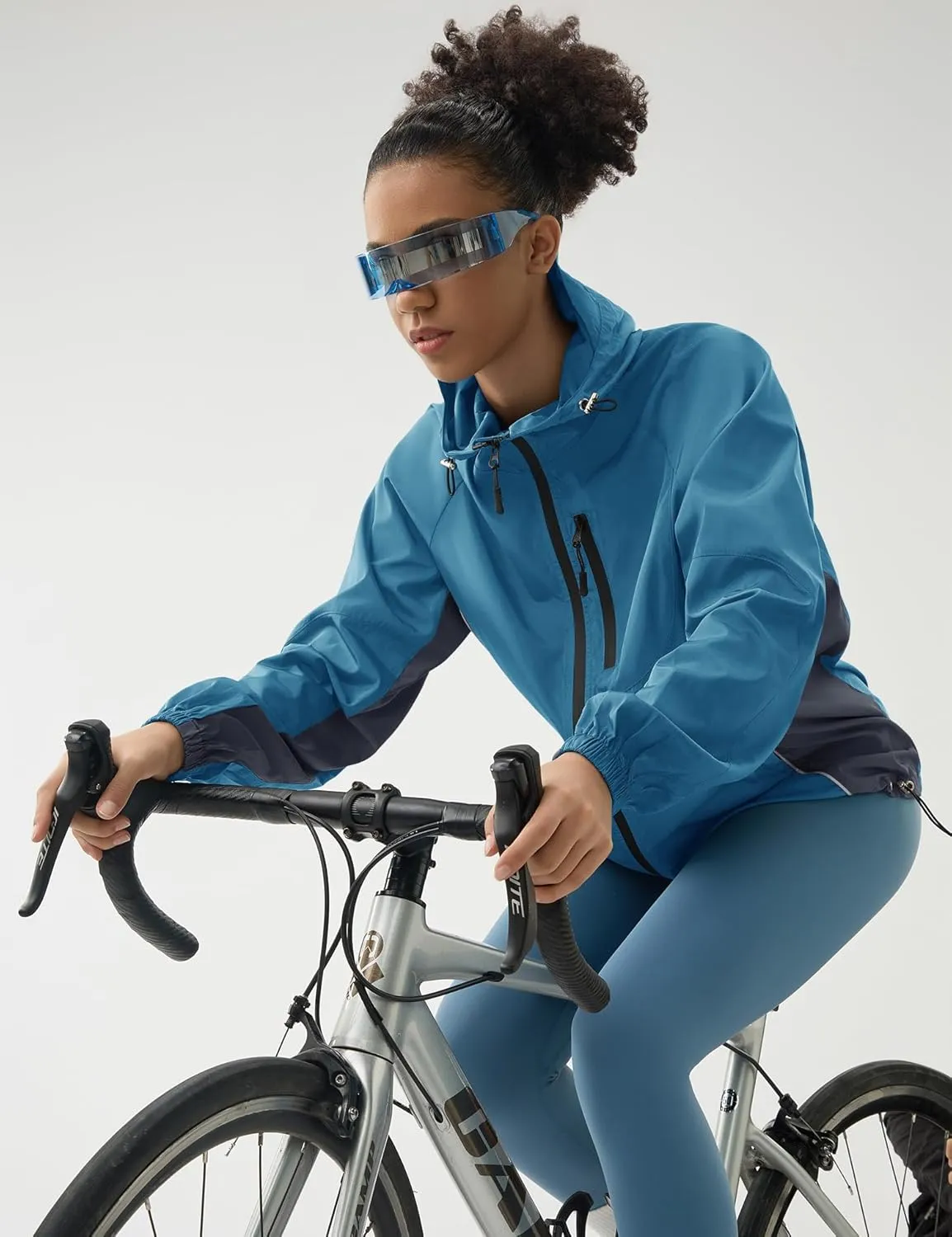LOMON Lightweight Active Rain Jacket Hooded Water Resistant Raincoat Windbreaker Casual Jacket
