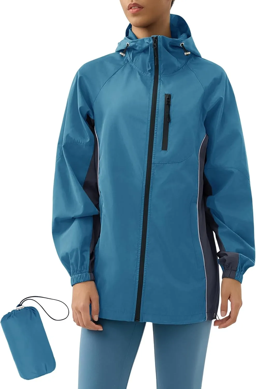 LOMON Lightweight Active Rain Jacket Hooded Water Resistant Raincoat Windbreaker Casual Jacket