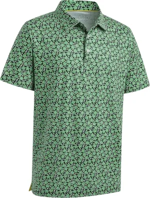Mens Golf Shirt Moisture Wicking Dry Fit Print Performance Short Sleeve Polo Shirts for Men