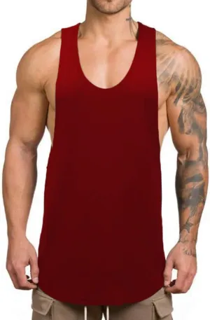 Men's Muscle Gym Workout Stringer Tank Tops Bodybuilding Fitness T-Shirts T01