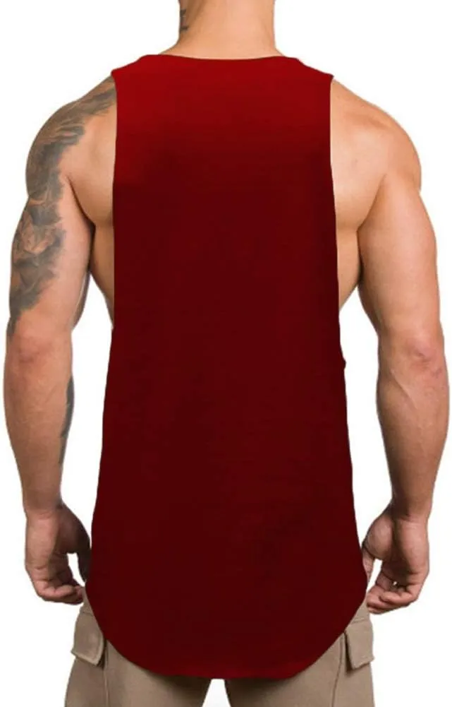 Men's Muscle Gym Workout Stringer Tank Tops Bodybuilding Fitness T-Shirts T01