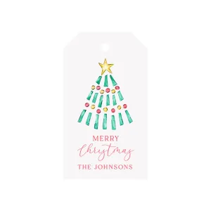 Ornament Christmas Tree Personalized Angled/Drilled Gift Tags