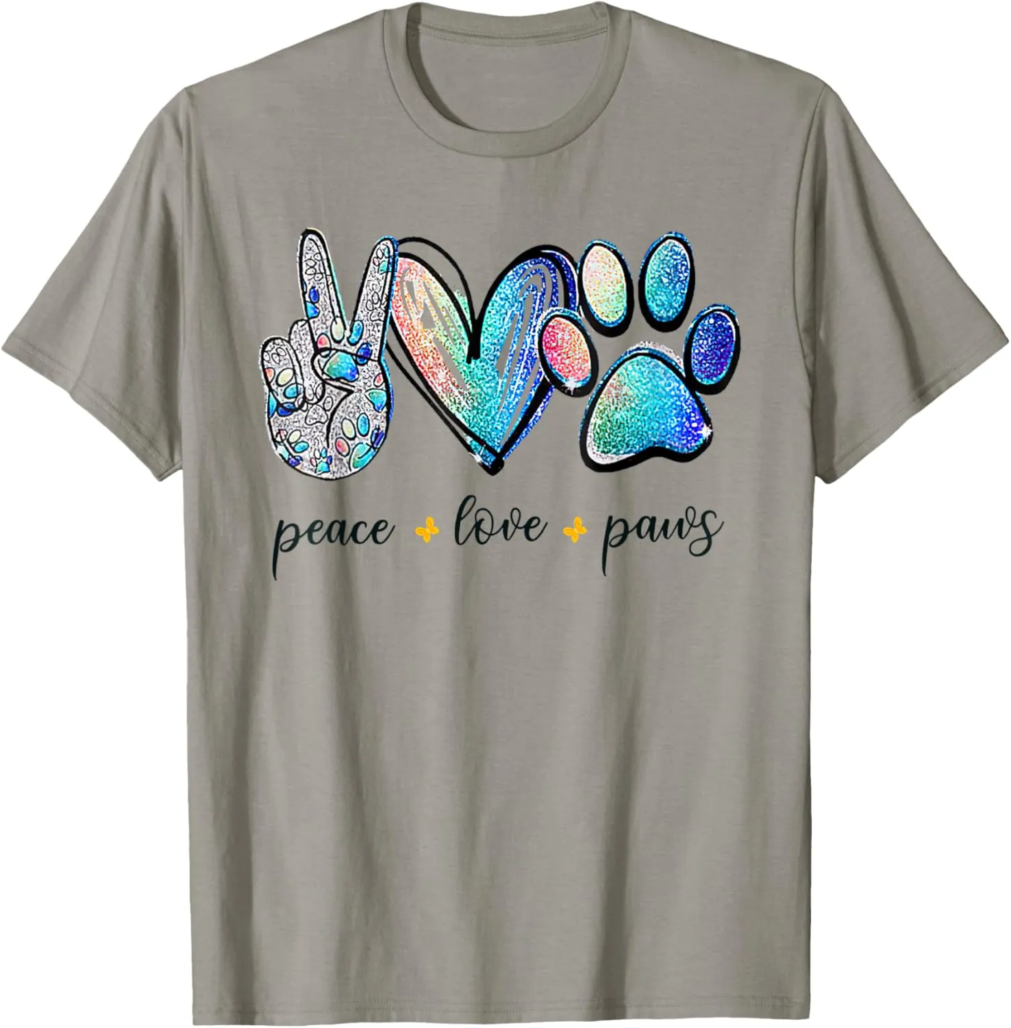 Peace Love Dogs Tie Dye Dog Paw Dog Mom Mother's Day T-Shirt