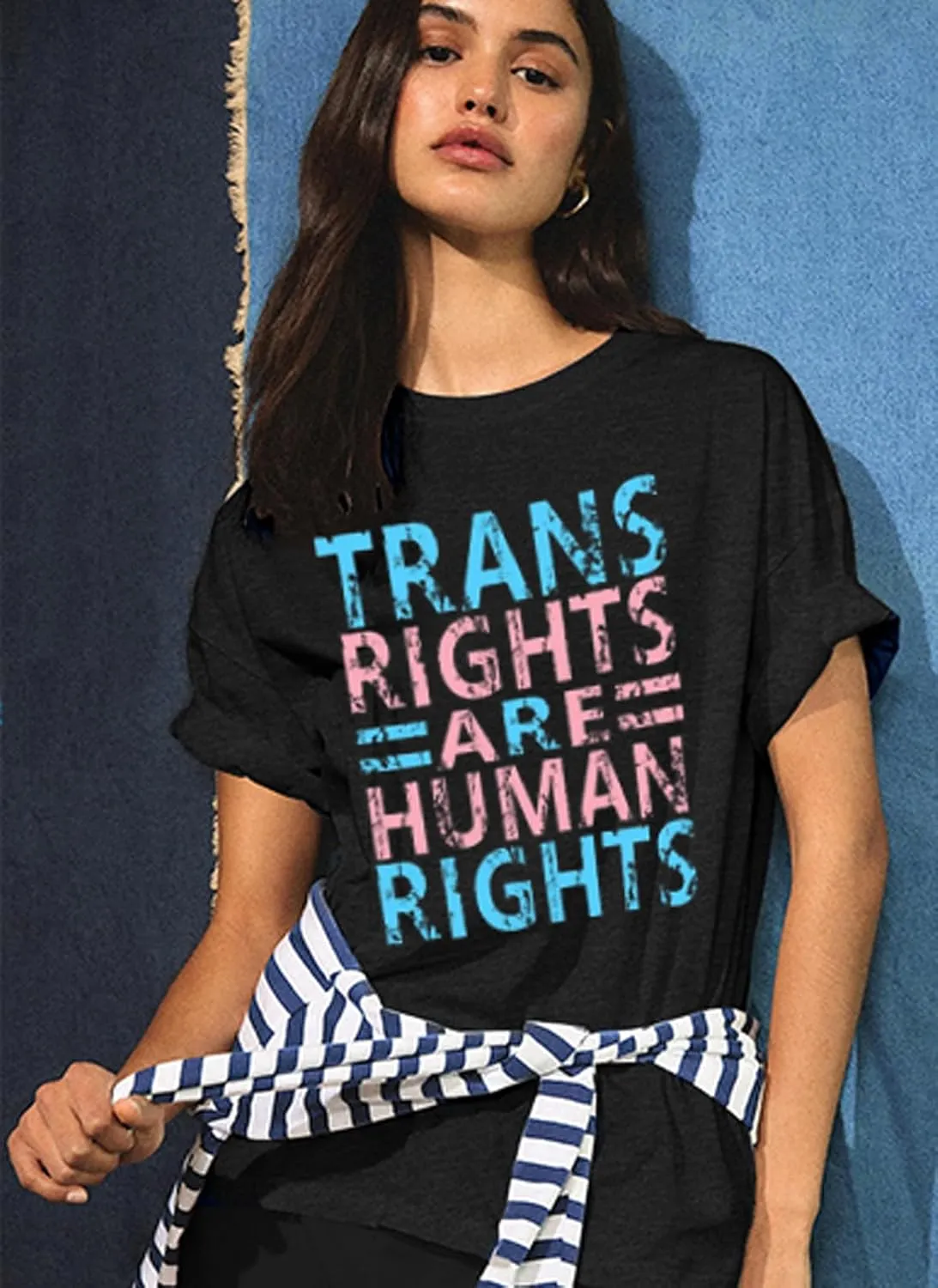 Pride Ally Shirt Women: LGBTQ Rainbow Lesbian Bisexual Equality USA Flag Tshirt Funny Graphic Short Sleeve Summer Tops