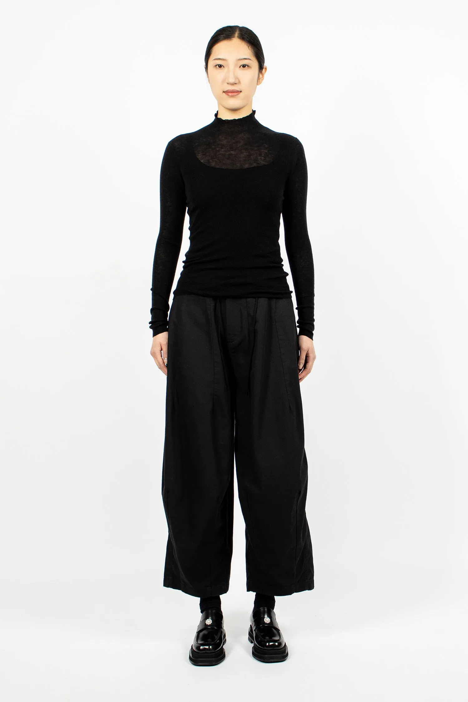 Rib Mock Neck Black