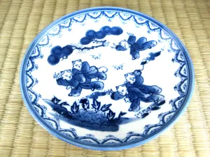 Vintage Japanese Traditional Ceramic Blue & White Chinese 5.5" Dinner Plate