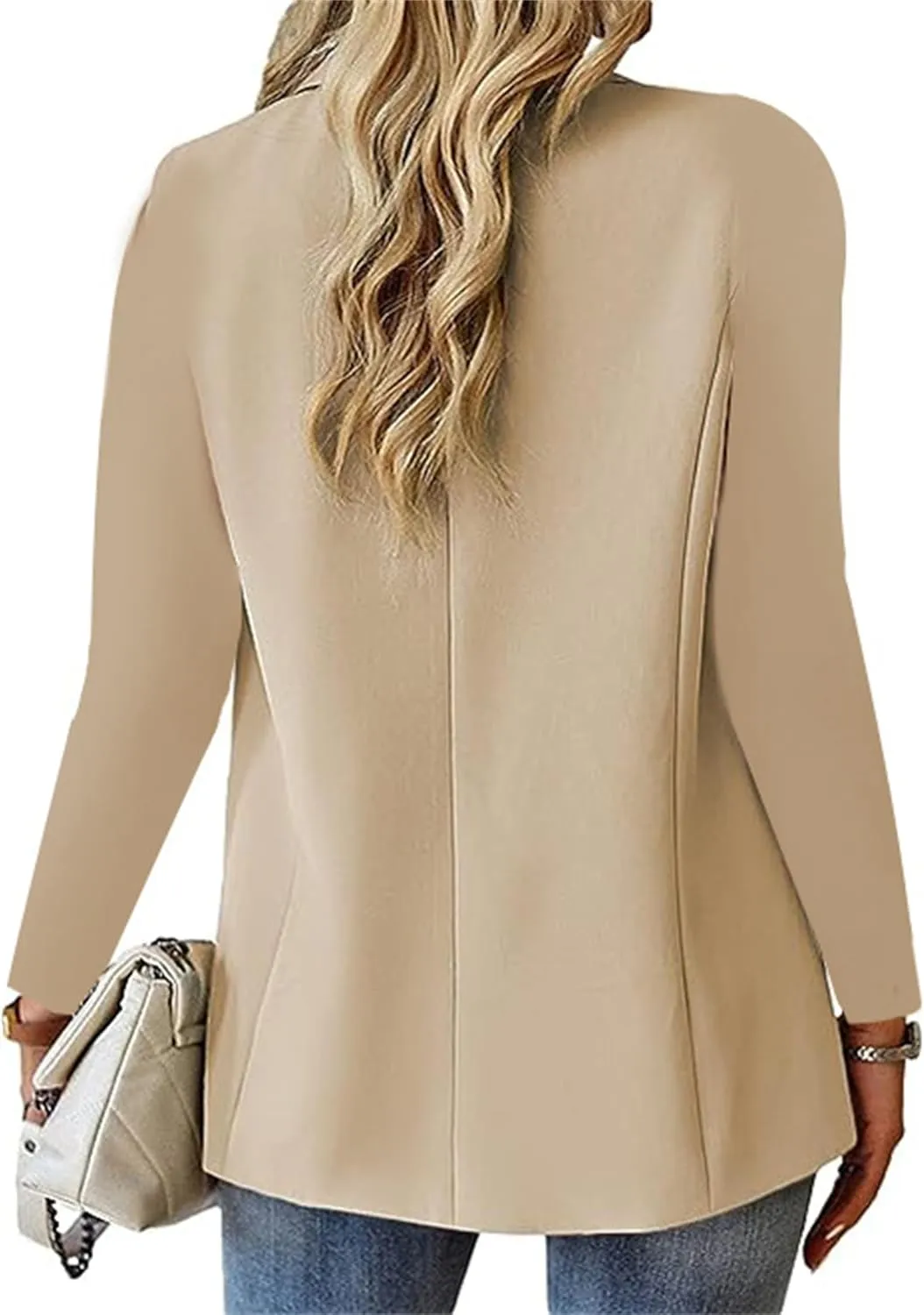 Women's Blazer Open Front Casual Bussiness Blazers Notch Collar Work Office Suit Jackets Long Sleeve Lapel Jacket